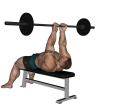 French Press - Flat Bench Barbell Reverse Close